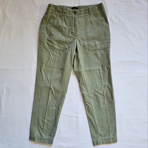 Talbots Petite Slim Cargo Pant Khaki Cropped Mid-rise Soft Patch Pockets Pants - Picture 1 of 6